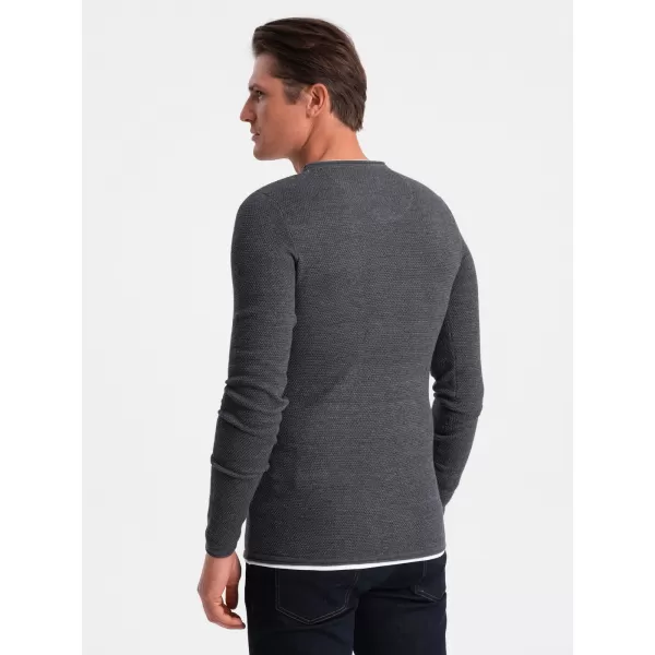  Férfi pulóver OMBRE OM-SWSW-0103 GRAFIT MELANGE 
