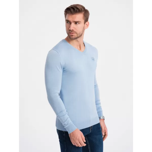 Férfi pulóver OMBRE OM-SWBS-0107 VILÁGOSKÉK 