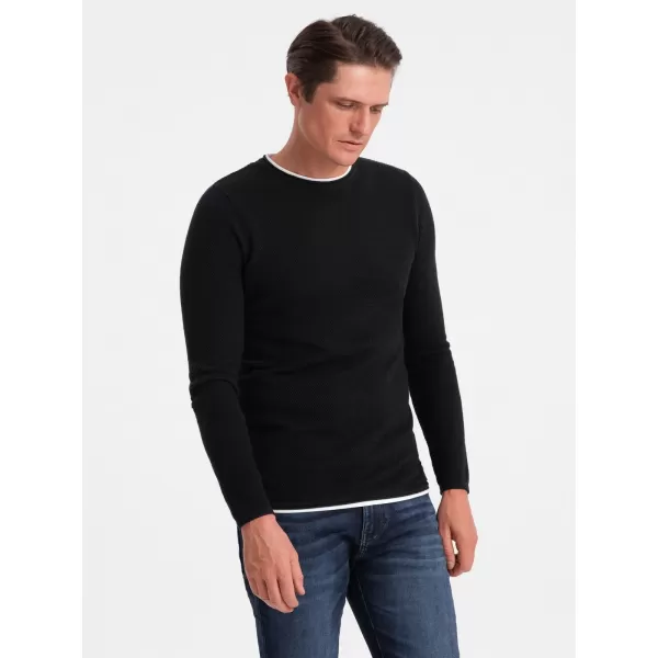  Férfi pulóver OMBRE OM-SWSW-0103 FEKETE 