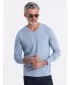 Férfi t -póló hosszú ujjú OMBRE OM-LSBL-0108 KÉK FARMER