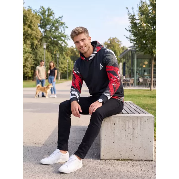  Férfi prémium funkcionális pulóver ALTISPORT VOJ/ALM039MI01 FEKETE ÉS PIROS 