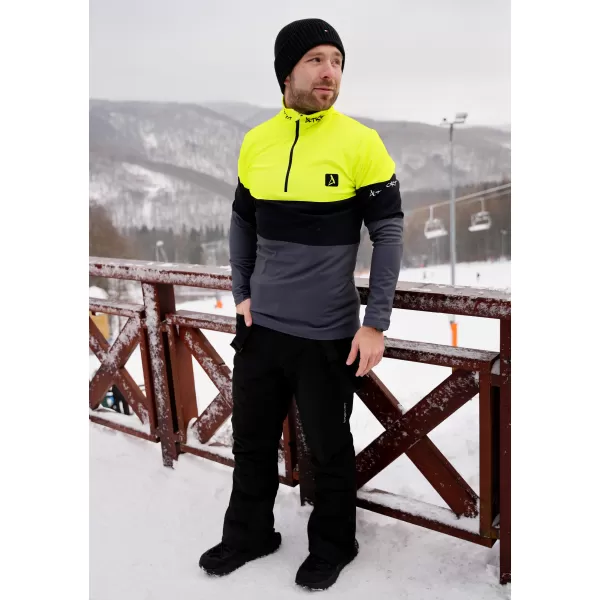  Férfi funkcionális Thermo pulóver prémium ALTISPORT VOJ/ALM051TER03 NEON SÁRGA/SZÜRKE 