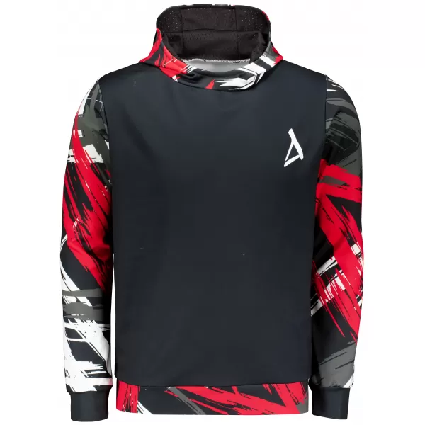  Férfi prémium funkcionális pulóver ALTISPORT VOJ/ALM039MI01 FEKETE ÉS PIROS 
