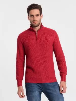 Férfi pulóver OMBRE OM-SWZS-0105 PIROS