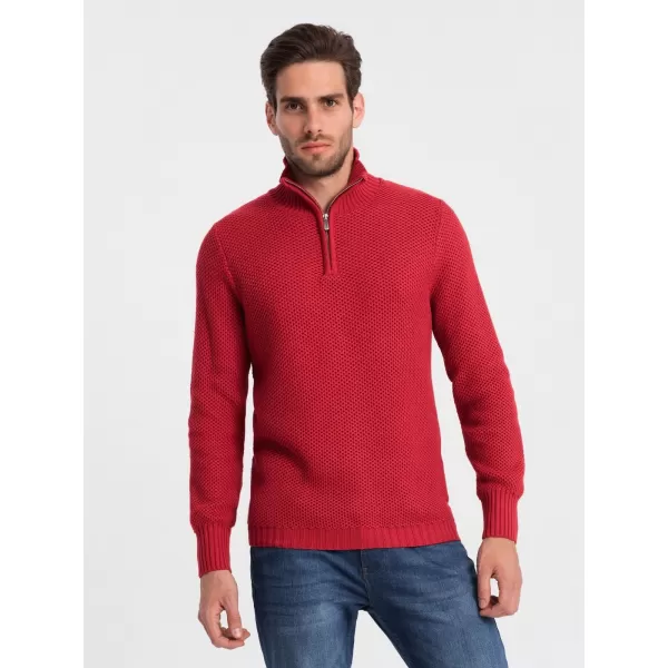  Férfi pulóver OMBRE OM-SWZS-0105 PIROS 