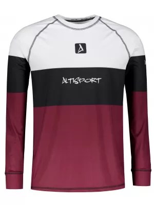 Férfi funkcionális termo t -phirt hosszú ujjú prémiummal ALTISPORT VOJ/ALM051TER01 BURGUNDIA