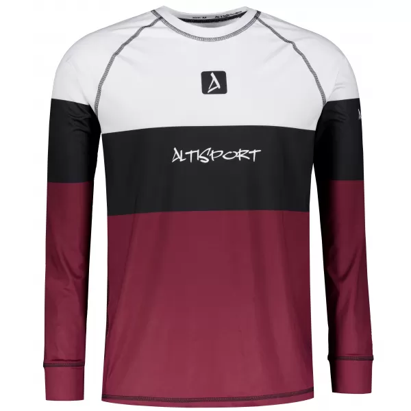  Férfi funkcionális termo t -phirt hosszú ujjú prémiummal ALTISPORT VOJ/ALM051TER01 BURGUNDIA 