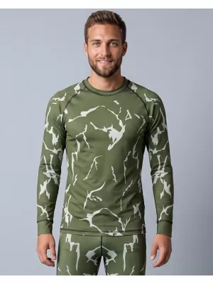 Férfi funkcionális termo t -phirt hosszú ujjú prémiummal ALTISPORT VOJ/ALM052TER01 KHAKI