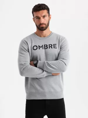 Férfi pulóver OMBRE OM-SSPS-0181 SZÜRKE MELANGE