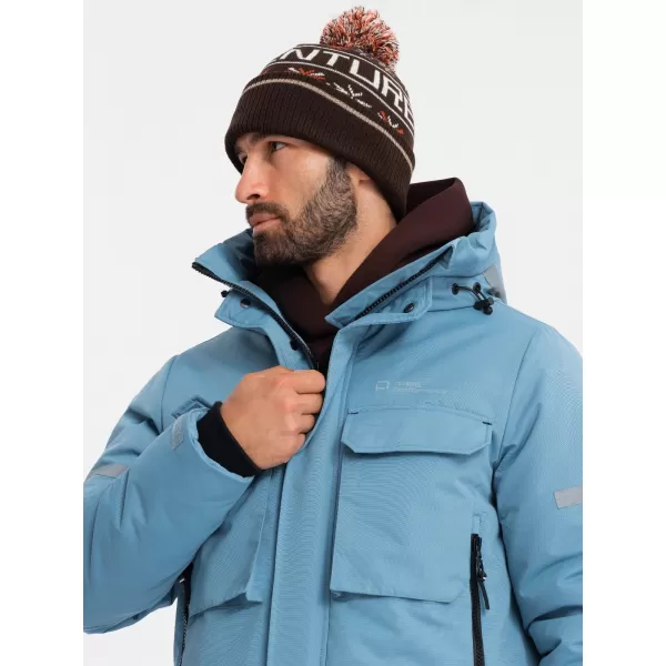  Kabát OMBRE OM-JALJ-0169 KÉK 