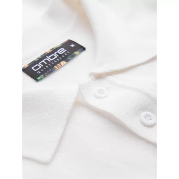  Mens t -phirt gallérral OMBRE OM-POSS-0118 FEHÉR 