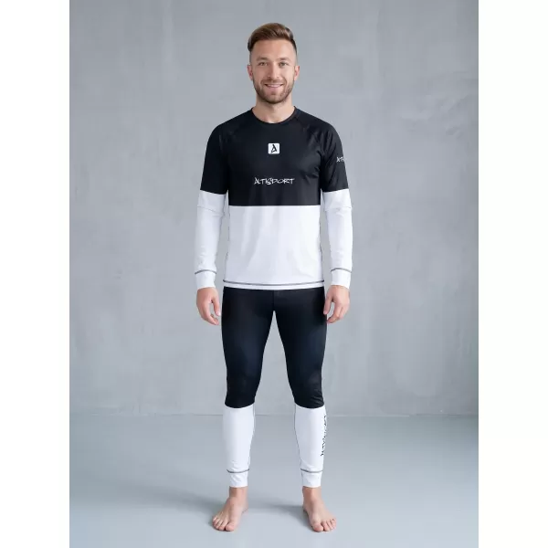  Férfi funkcionális termo nadrág prémium ALTISPORT VOJ/ALM051TER02 FEKETE -FEHÉR 