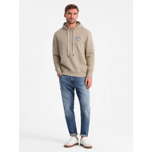  Férfi pulóver OMBRE OM-SSNZ-0144 HOMOK 