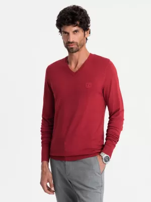 Férfi pulóver OMBRE OM-SWBS-0107 PIROS