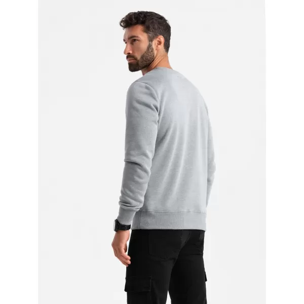 Férfi pulóver OMBRE OM-SSPS-0181 SZÜRKE MELANGE 