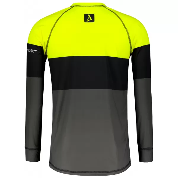  Férfi funkcionális termo t -phirt hosszú ujjú prémiummal ALTISPORT VOJ/ALM051TER01 NEON SÁRGA/SZÜRKE 