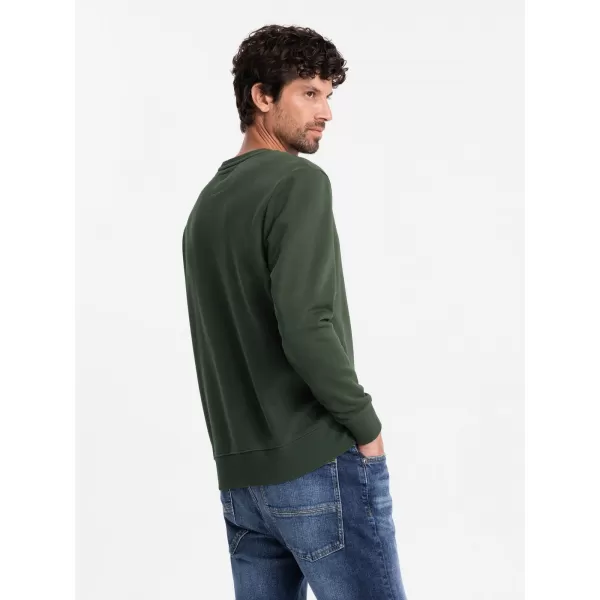  Férfi pulóver OMBRE OM-SSNZ-0136 SÖTÉTZÖLD 