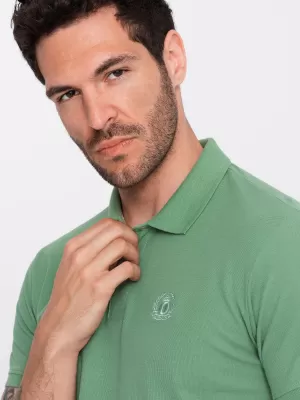 Mens t -phirt gallérral OMBRE OM-POBS-0100 ZÖLD