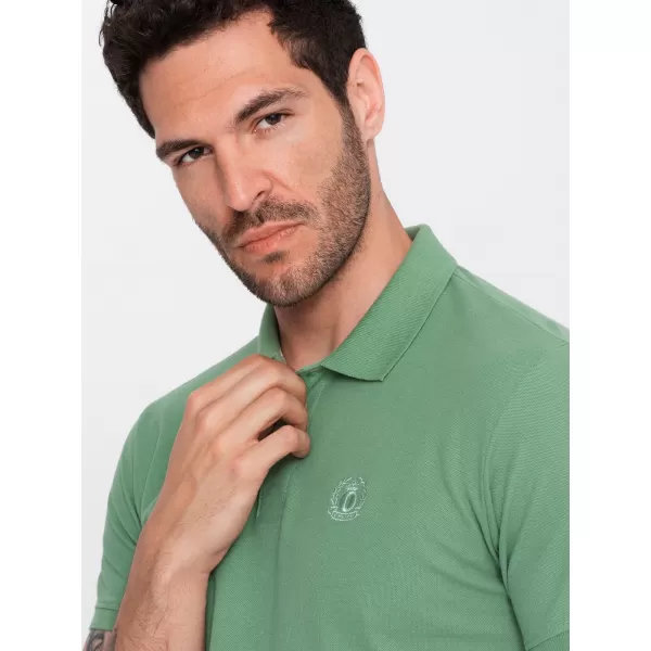  Mens t -phirt gallérral OMBRE OM-POBS-0100 ZÖLD 