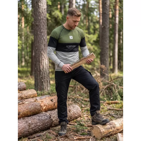  Férfi funkcionális termo t -phirt hosszú ujjú prémiummal ALTISPORT VOJ/ALM051TER01 KHAKI 