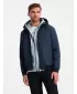 Kabát OMBRE OM-JANP-0149 SÖTÉTKÉK