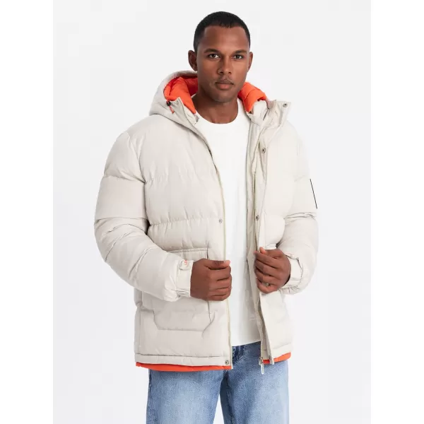  Férfi téli kabát OMBRE OM-JAHP-0208 HAMU 