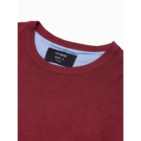  Férfi pulóver OMBRE OM-SWBS-0106 BURGUNDIA 