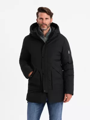 Kabát OMBRE OM-JALJ-0202 FEKETE