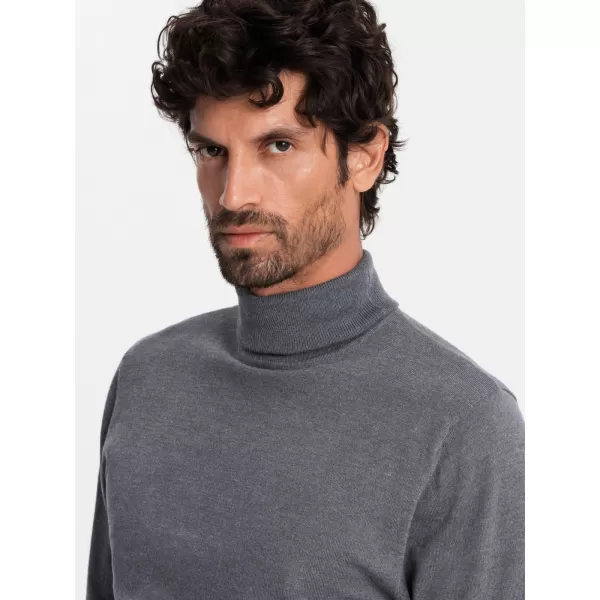  Férfi pulóver OMBRE OM-SWTN-0101 SZÜRKE MELANGE 