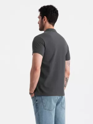 Mens t -phirt gallérral OMBRE OM-POBS-0100 GRAFIT