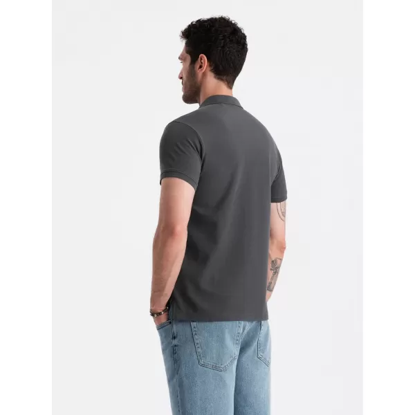  Mens t -phirt gallérral OMBRE OM-POBS-0100 GRAFIT 