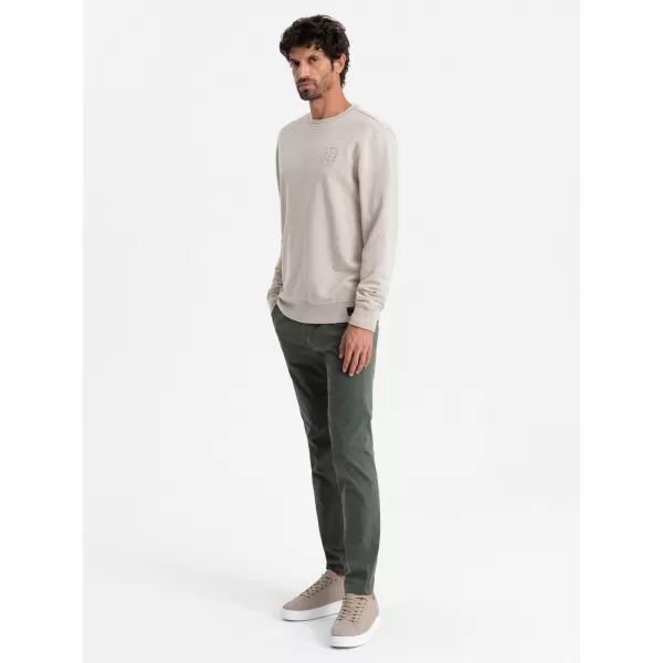  Férfi pulóver OMBRE OM-SSNZ-0163 BÉZS 