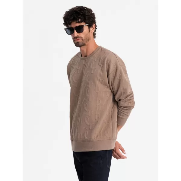  Férfi pulóver OMBRE OM-SSNZ-0164 BARNA 