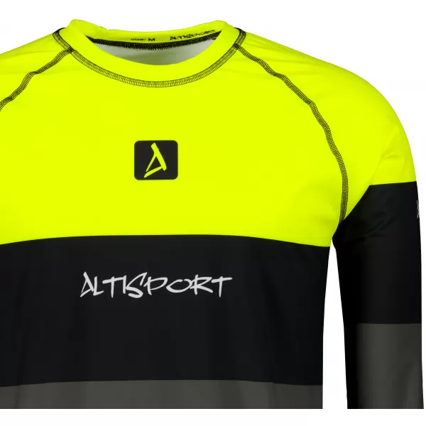  Férfi funkcionális termo t -phirt hosszú ujjú prémiummal ALTISPORT VOJ/ALM051TER01 NEON SÁRGA/SZÜRKE 