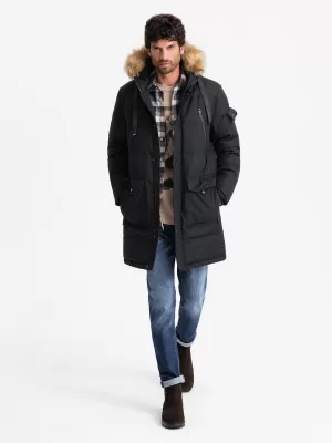 Férfi téli kabát OMBRE OM-JALJ-0182 FEKETE