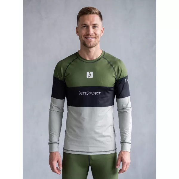  Férfi funkcionális termo t -phirt hosszú ujjú prémiummal ALTISPORT VOJ/ALM051TER01 KHAKI 