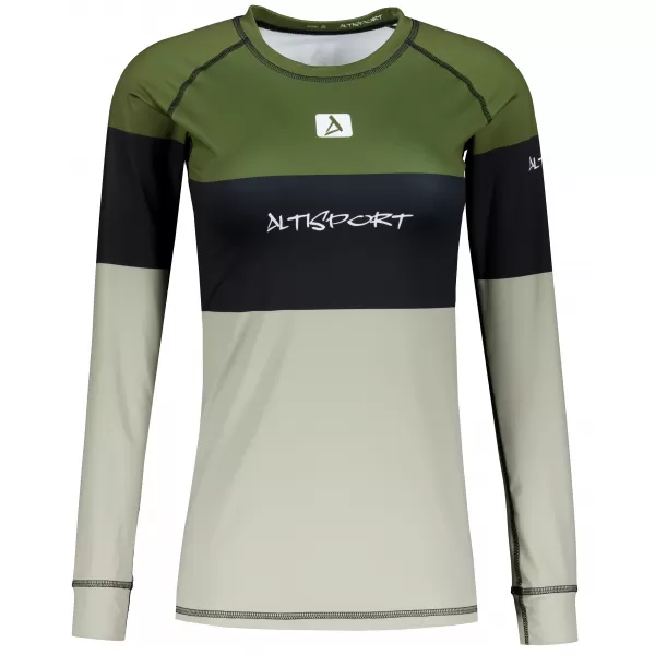  Női funkcionális termo t -póló hosszú ujjú prémium ALTISPORT VOJ/ALW051TER01 KHAKI 