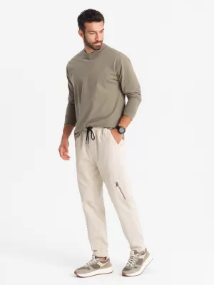 Nadrág OMBRE OM-PAJO-0199 KRÉM