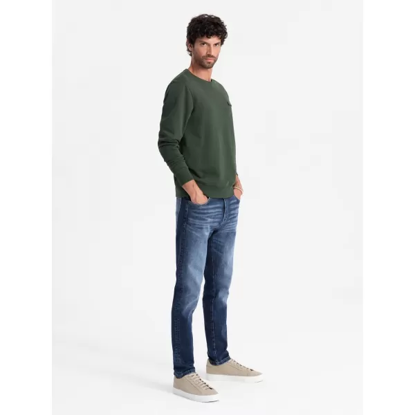  Férfi pulóver OMBRE OM-SSNZ-0136 SÖTÉTZÖLD 