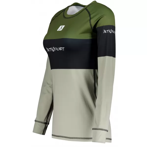  Női funkcionális termo t -póló hosszú ujjú prémium ALTISPORT VOJ/ALW051TER01 KHAKI 
