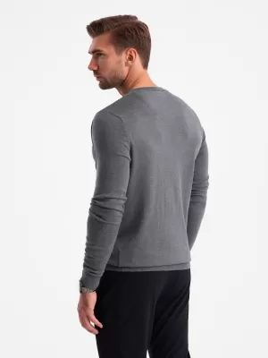 Férfi pulóver OMBRE OM-SWBS-0106 SZÜRKE MELANGE