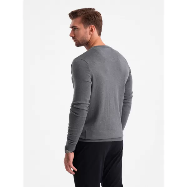  Férfi pulóver OMBRE OM-SWBS-0106 SZÜRKE MELANGE 