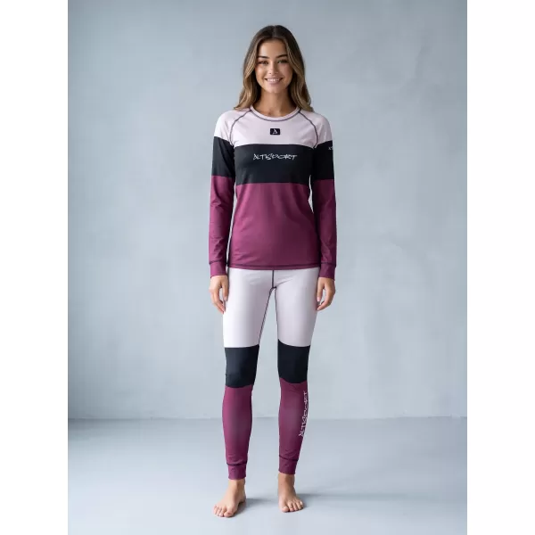  Női funkcionális termo t -póló hosszú ujjú prémium ALTISPORT VOJ/ALW051TER01 BURGUNDIA 