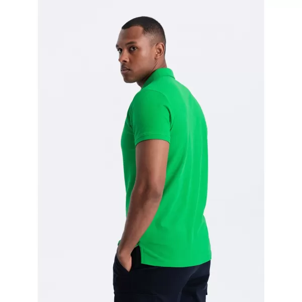 Mens t -phirt gallérral OMBRE OM-POBS-0100 NEONZÖLD 