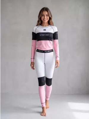 Női funkcionális termo nadrág prémium ALTISPORT VOJ/ALW051TER02 FEHÉR -PINK