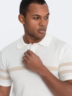 Mens t -phirt gallérral OMBRE OM-POSS-0118 KRÉM