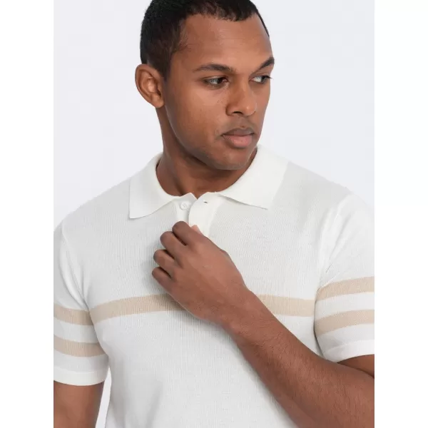  Mens t -phirt gallérral OMBRE OM-POSS-0118 KRÉM 