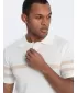 Mens t -phirt gallérral OMBRE OM-POSS-0118 KRÉM