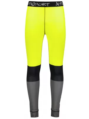 Férfi funkcionális termo nadrág prémium ALTISPORT VOJ/ALM051TER02 NEON SÁRGA/SZÜRKE