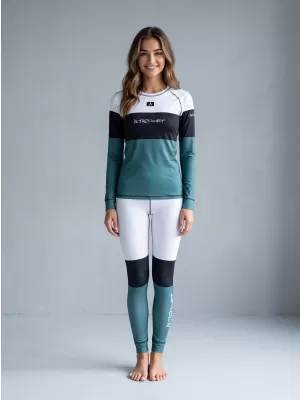 Női funkcionális termo nadrág prémium ALTISPORT VOJ/ALW051TER02 FEHÉR -ZÖLD